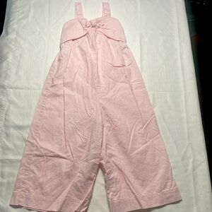 Girls Pink Linen jumpsuit